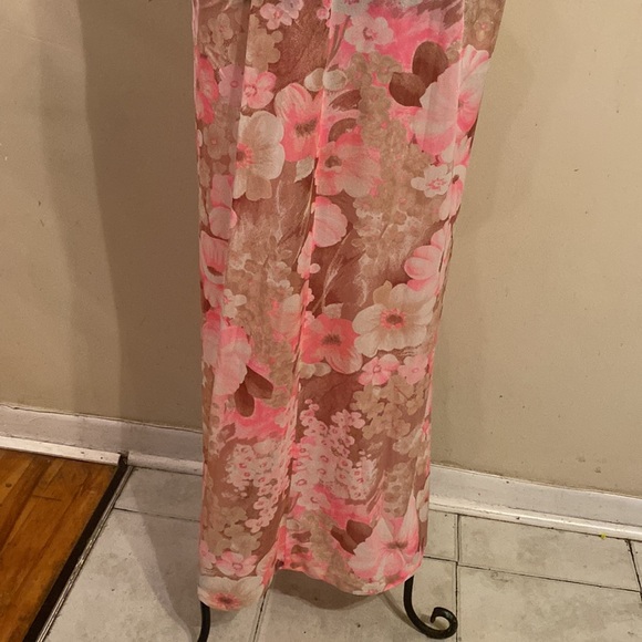 Vintage Peri Ann long floral lingerie 2 piece set size M - Picture 15 of 17